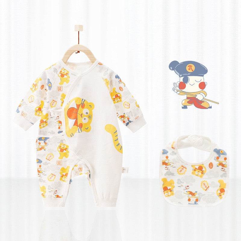Little Gigglers World Newborn Baby Bee Cotton Romper with mouth towel