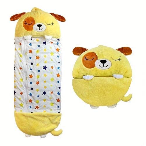 Kids & Toddler Sleeping Bag – Soft Plush Nap Mat with Pillow | Washable, Roll-Up Design for Daycare & Travel
