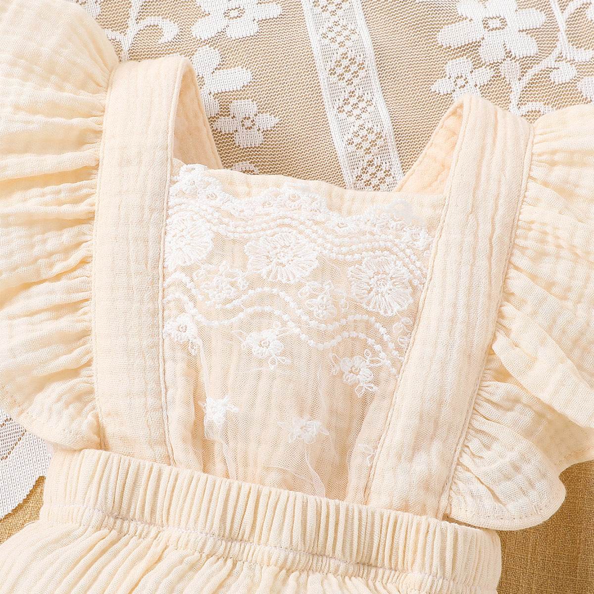 Little Gigglers World Baby Cotton Lace Romper Headband Set 152ce3-2.myshopify.com