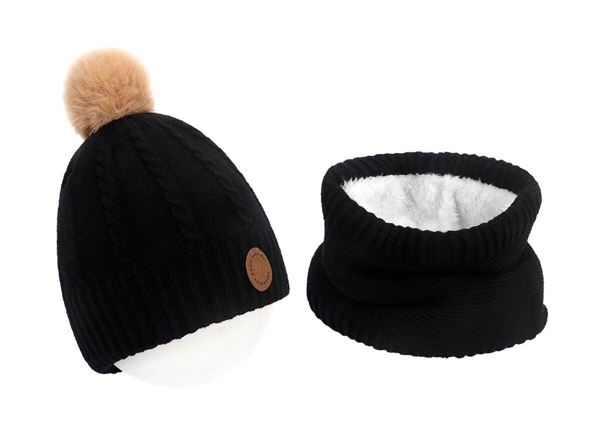 Little Gigglers World Kids Fleece Knit Winter Hat and Scarf