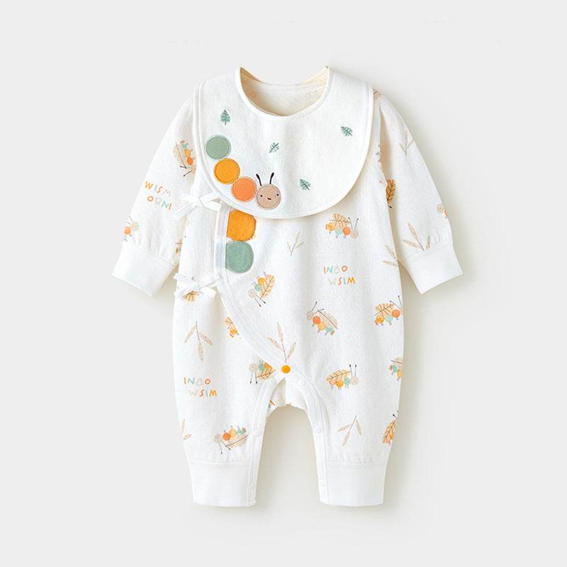 Little Gigglers World Newborn Baby Bee Cotton Romper with mouth towel
