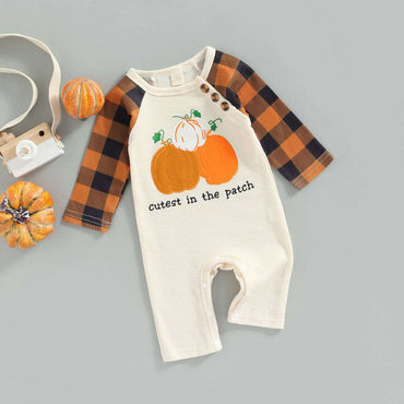 Little Gigglers World Unisex Baby Pumpkin Long-sleeved Romper Onesies