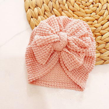 Soft Comfy Baby Beanie with Waffle Texture