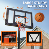 Close-up of shock-absorption hoop and thick PE net on adjustable outdoor basketball goal