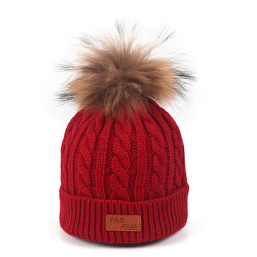 Little Gigglers World Warm Cozy Kids Cute Hat with Furry Pom