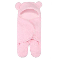 Little Gigglers World 2 Pcs Baby Swaddling Lamb Plush Sleeping Quilt Set