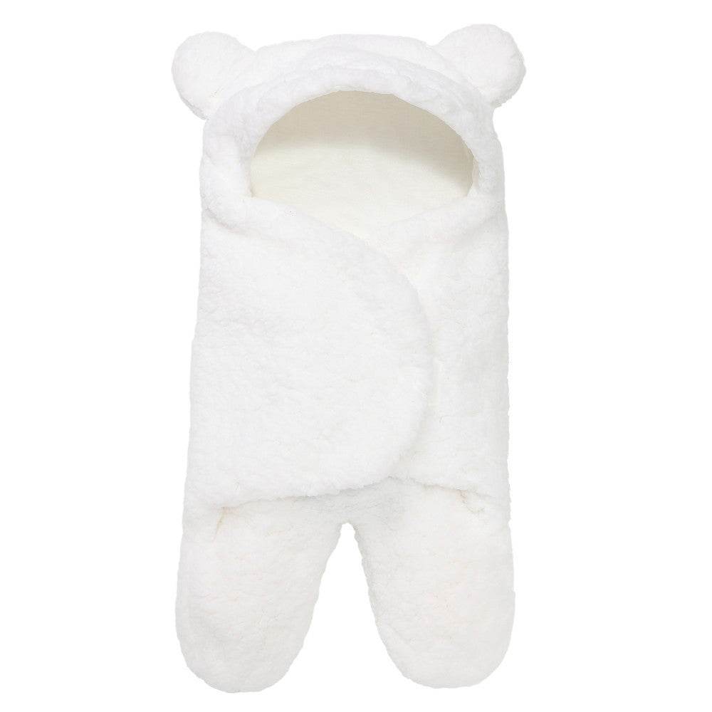 Little Gigglers World 2 Pcs Baby Swaddling Lamb Plush Sleeping Quilt Set