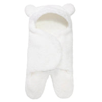 Little Gigglers World 2 Pcs Baby Swaddling Lamb Plush Sleeping Quilt Set