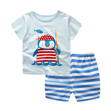 Little Gigglers World Unisex Baby Cartoon Summer Clothes Set