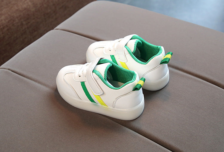 Little Gigglers World Kids Stylish White LED Sneakers