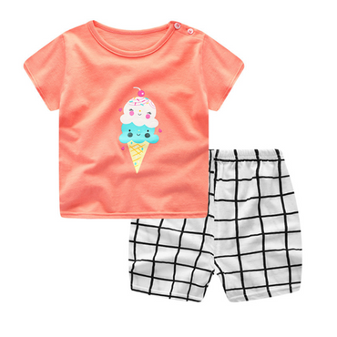 Little Gigglers World Unisex Baby Cartoon Summer Clothes Set