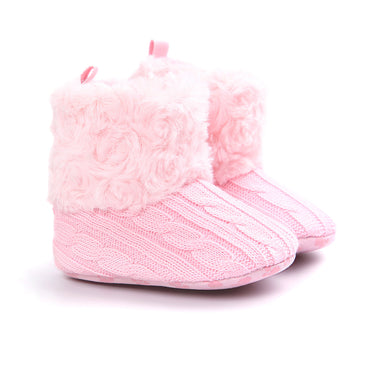 Little Gigglers World Baby Winter Fleece Fur Warm Knit Shoes