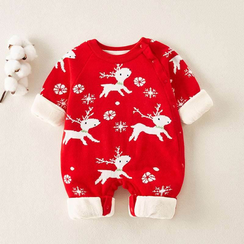 Little Gigglers World Unisex Newborn Baby Autumn Winter Velvet One-piece suit