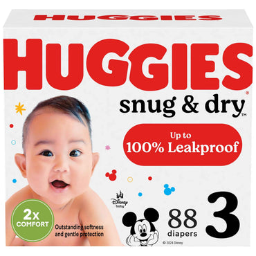 Huggies Size 1 Diapers, Snug & Dry Newborn Diapers, Size 1 (8-14 lbs), 128 Count, Packaging May Vary
