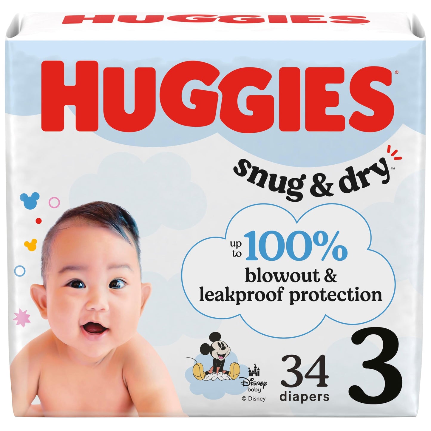 Huggies Size 1 Diapers, Snug & Dry Newborn Diapers, Size 1 (8-14 lbs), 128 Count, Packaging May Vary