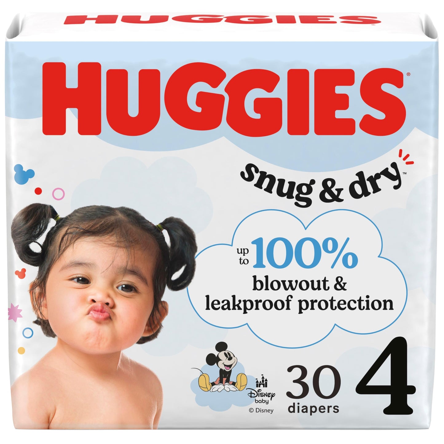 Huggies Size 1 Diapers, Snug & Dry Newborn Diapers, Size 1 (8-14 lbs), 128 Count, Packaging May Vary