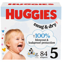 Huggies Size 1 Diapers, Snug & Dry Newborn Diapers, Size 1 (8-14 lbs), 128 Count, Packaging May Vary