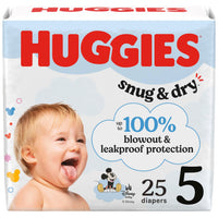 Huggies Size 1 Diapers, Snug & Dry Newborn Diapers, Size 1 (8-14 lbs), 128 Count, Packaging May Vary