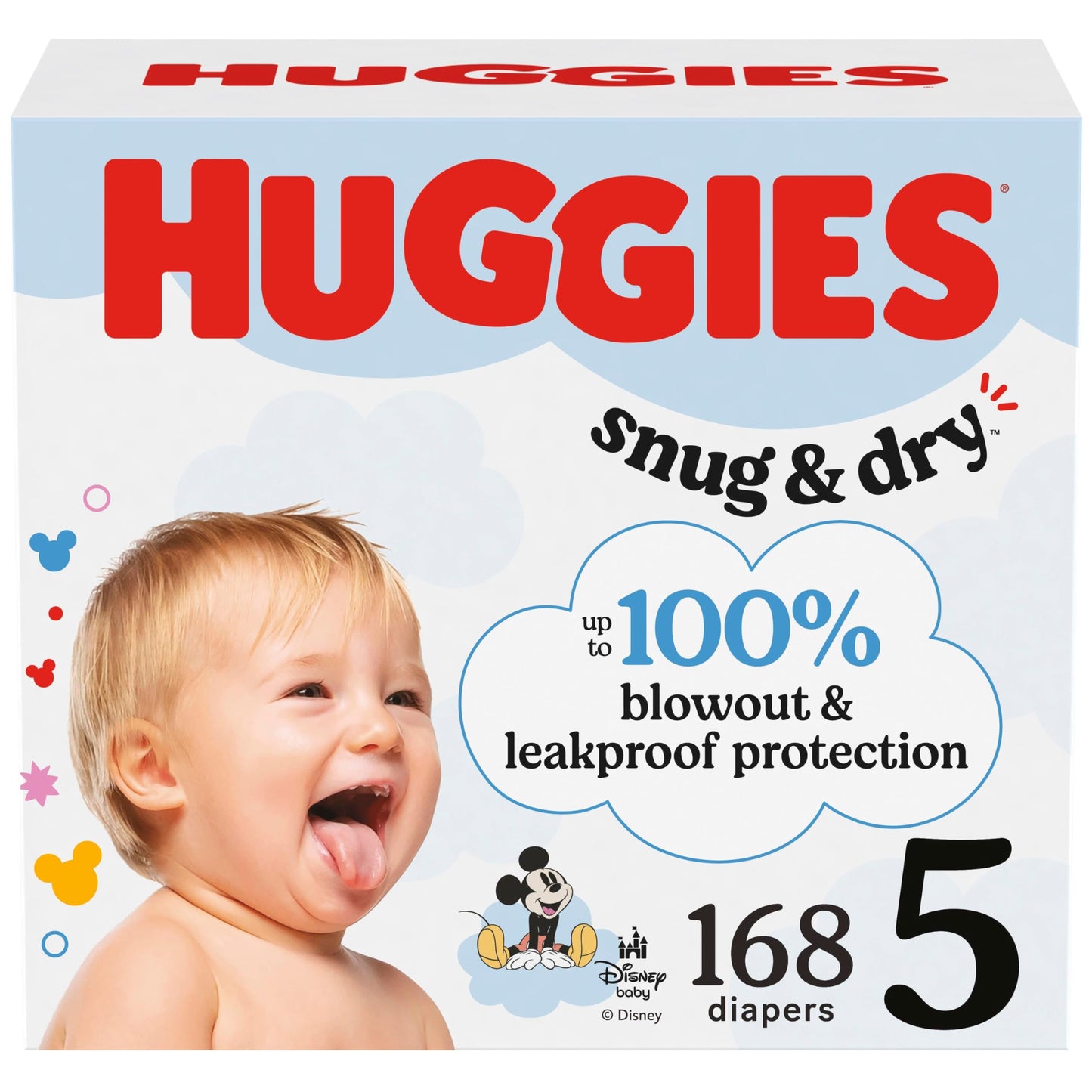 Huggies Size 1 Diapers, Snug & Dry Newborn Diapers, Size 1 (8-14 lbs), 128 Count, Packaging May Vary