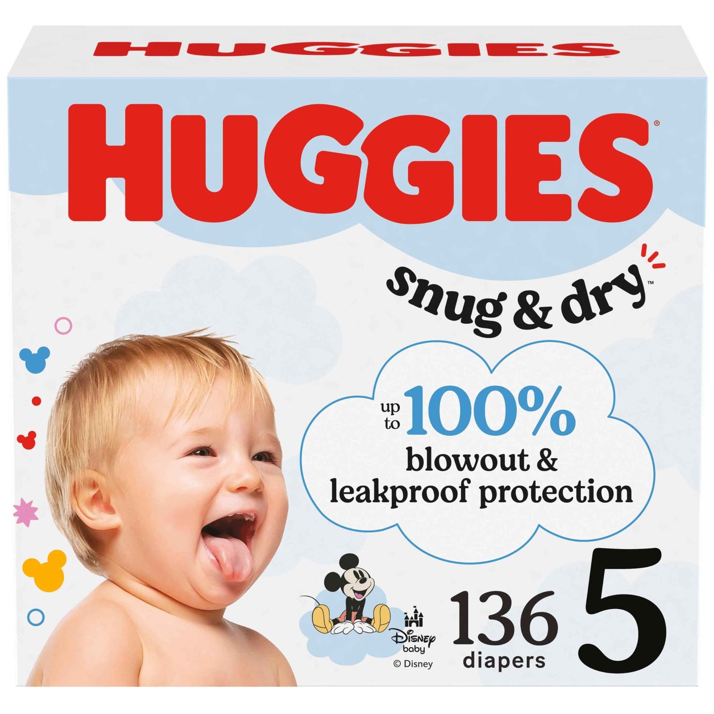 Huggies Size 1 Diapers, Snug & Dry Newborn Diapers, Size 1 (8-14 lbs), 128 Count, Packaging May Vary