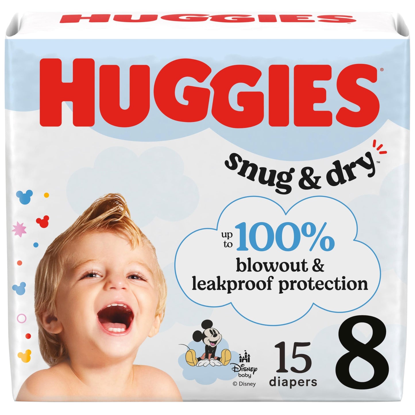 Huggies Size 1 Diapers, Snug & Dry Newborn Diapers, Size 1 (8-14 lbs), 128 Count, Packaging May Vary