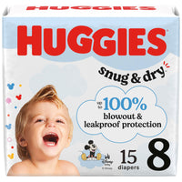 Huggies Size 1 Diapers, Snug & Dry Newborn Diapers, Size 1 (8-14 lbs), 128 Count, Packaging May Vary