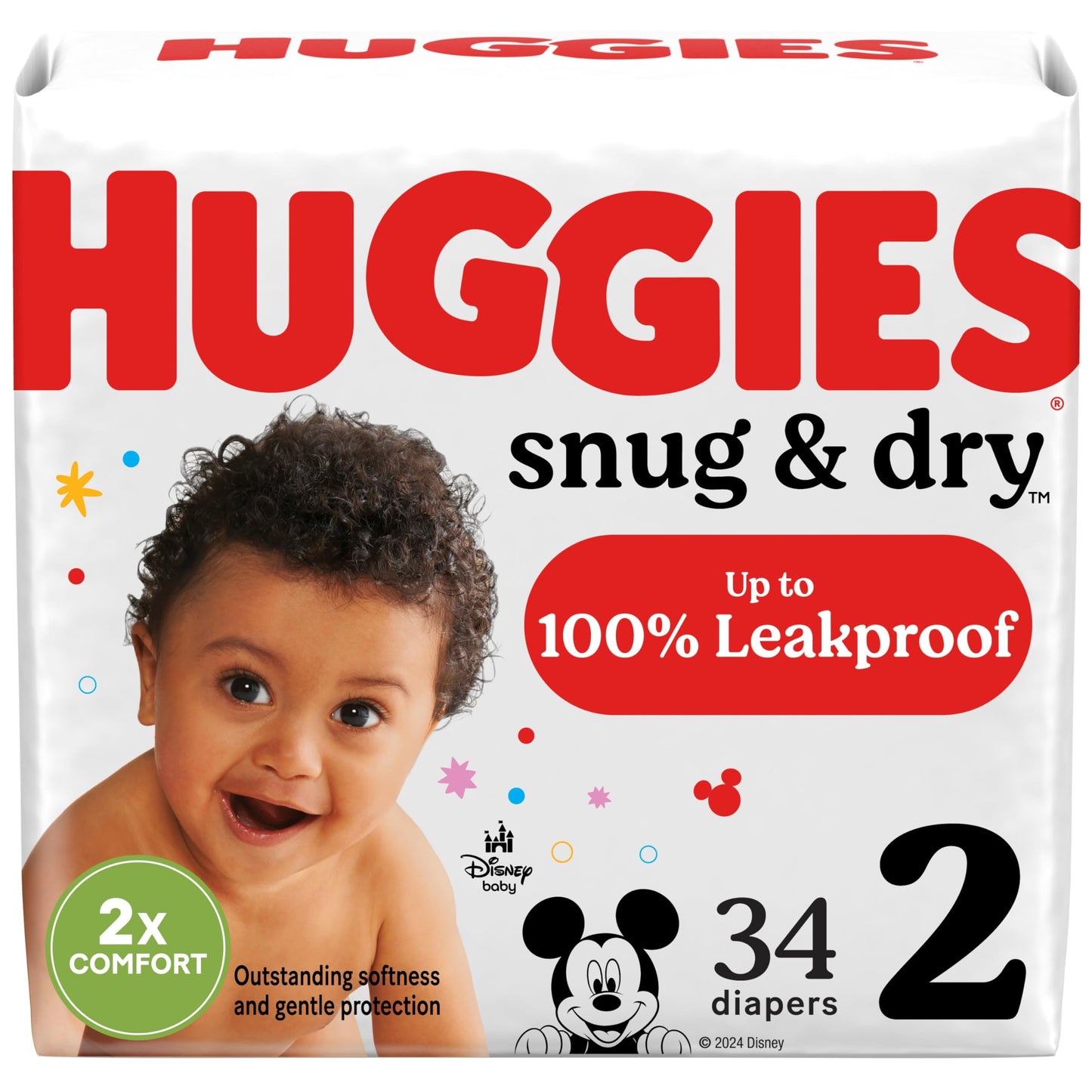 Huggies Size 1 Diapers, Snug & Dry Newborn Diapers, Size 1 (8-14 lbs), 128 Count, Packaging May Vary