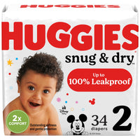 Huggies Size 1 Diapers, Snug & Dry Newborn Diapers, Size 1 (8-14 lbs), 128 Count, Packaging May Vary