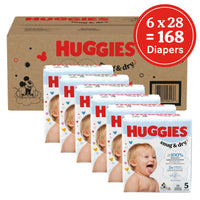 Huggies Size 1 Diapers, Snug & Dry Newborn Diapers, Size 1 (8-14 lbs), 128 Count, Packaging May Vary