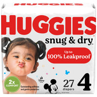 Huggies Size 1 Diapers, Snug & Dry Newborn Diapers, Size 1 (8-14 lbs), 128 Count, Packaging May Vary