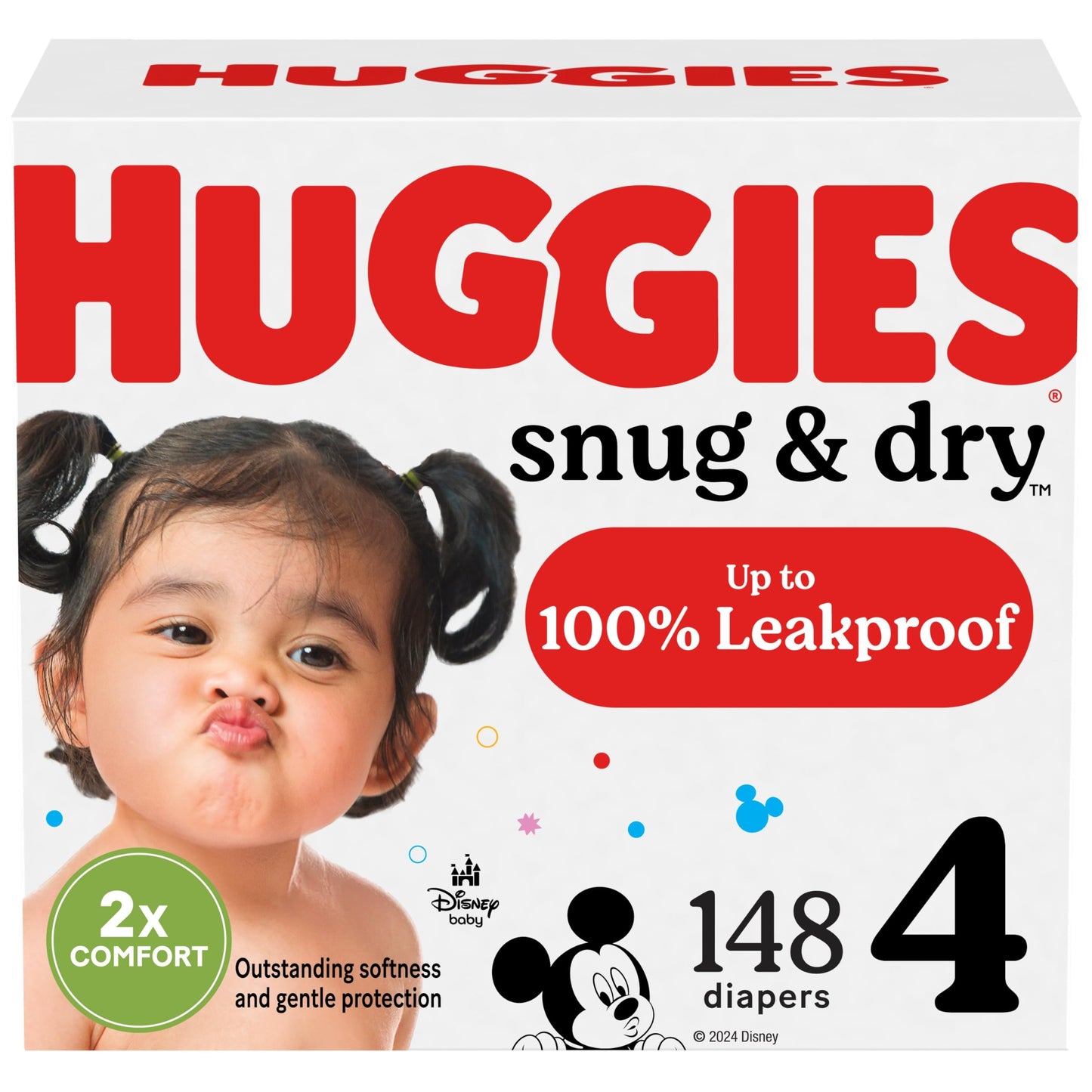 Huggies Size 1 Diapers, Snug & Dry Newborn Diapers, Size 1 (8-14 lbs), 128 Count, Packaging May Vary