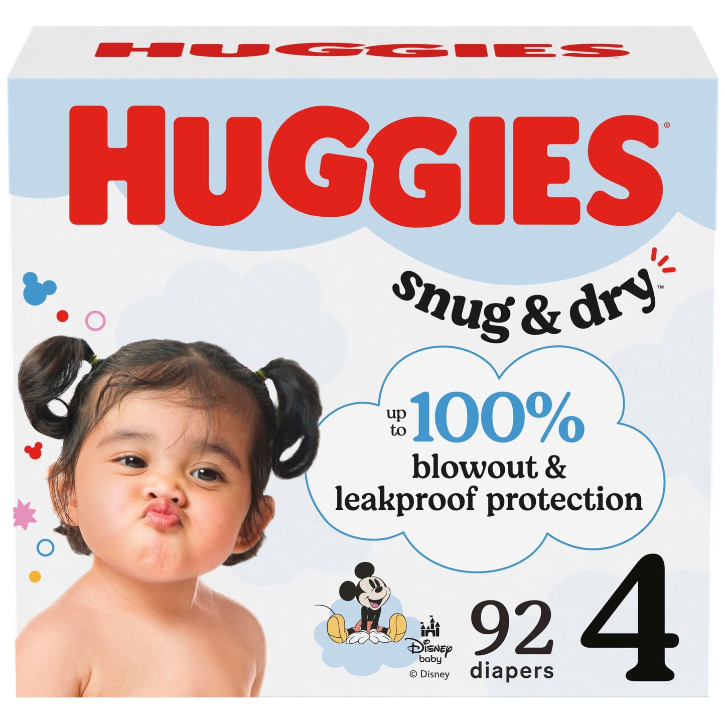 Huggies Size 1 Diapers, Snug & Dry Newborn Diapers, Size 1 (8-14 lbs), 128 Count, Packaging May Vary
