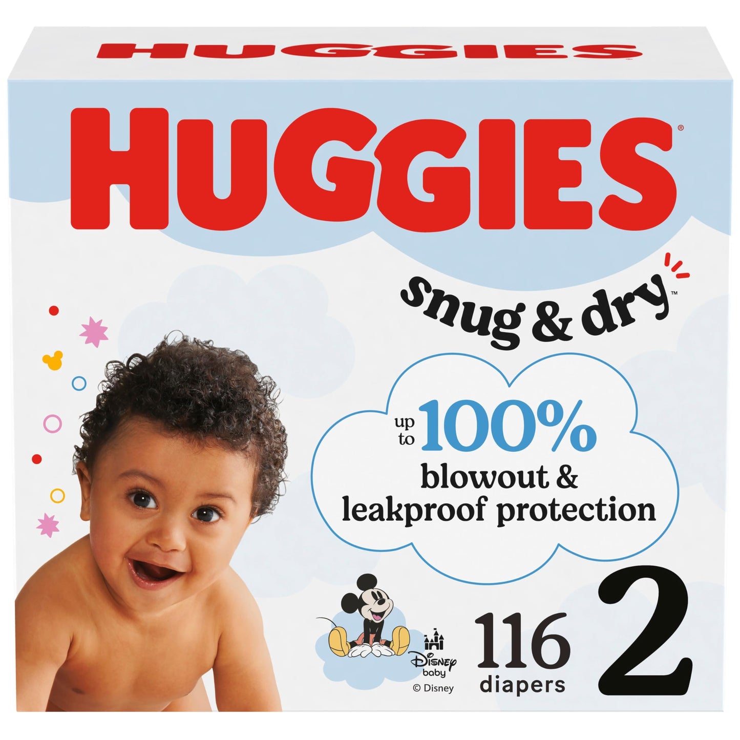 Huggies Size 1 Diapers, Snug & Dry Newborn Diapers, Size 1 (8-14 lbs), 128 Count, Packaging May Vary