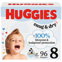Huggies Size 1 Diapers, Snug & Dry Newborn Diapers, Size 1 (8-14 lbs), 128 Count, Packaging May Vary