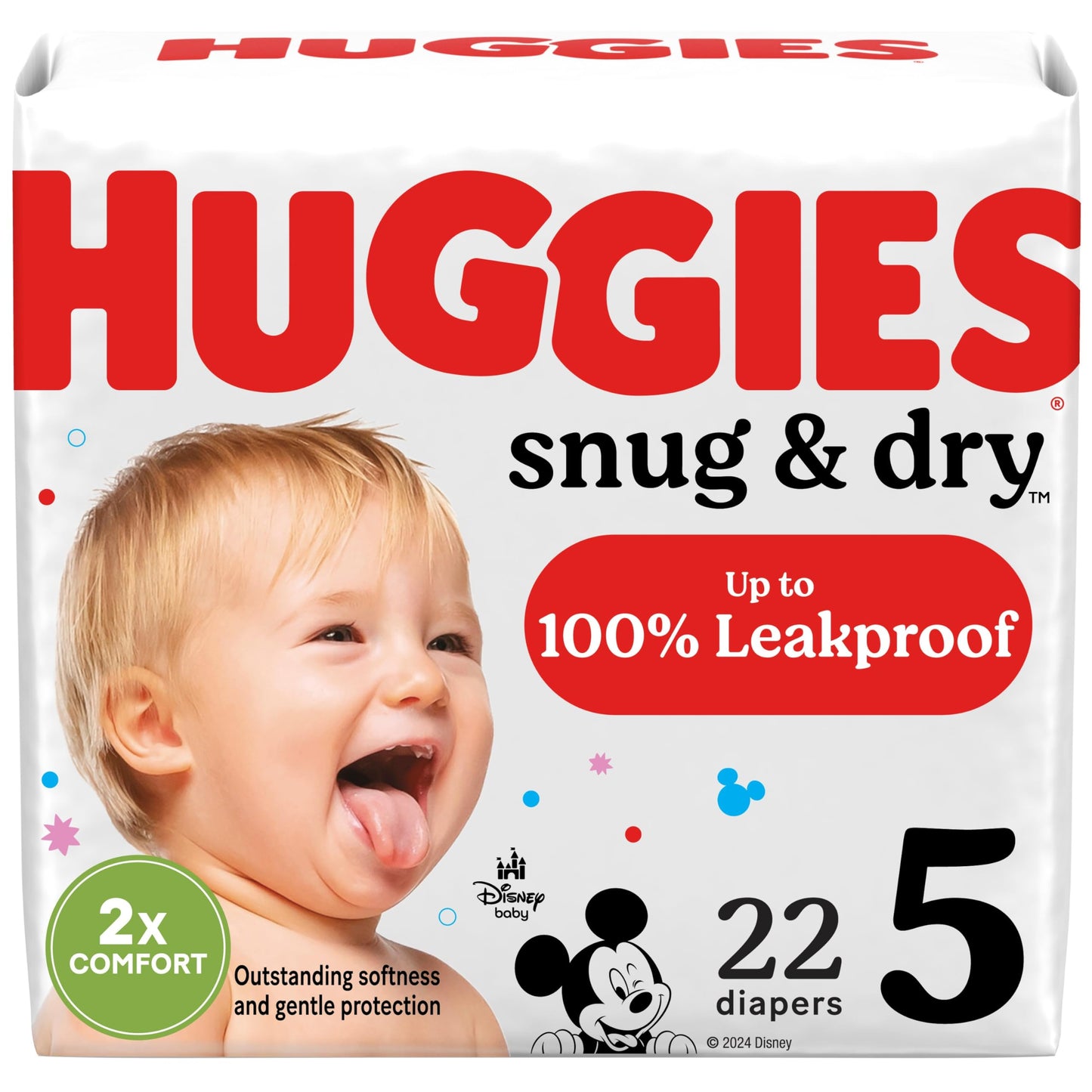 Huggies Size 1 Diapers, Snug & Dry Newborn Diapers, Size 1 (8-14 lbs), 128 Count, Packaging May Vary