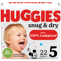 Huggies Size 1 Diapers, Snug & Dry Newborn Diapers, Size 1 (8-14 lbs), 128 Count, Packaging May Vary