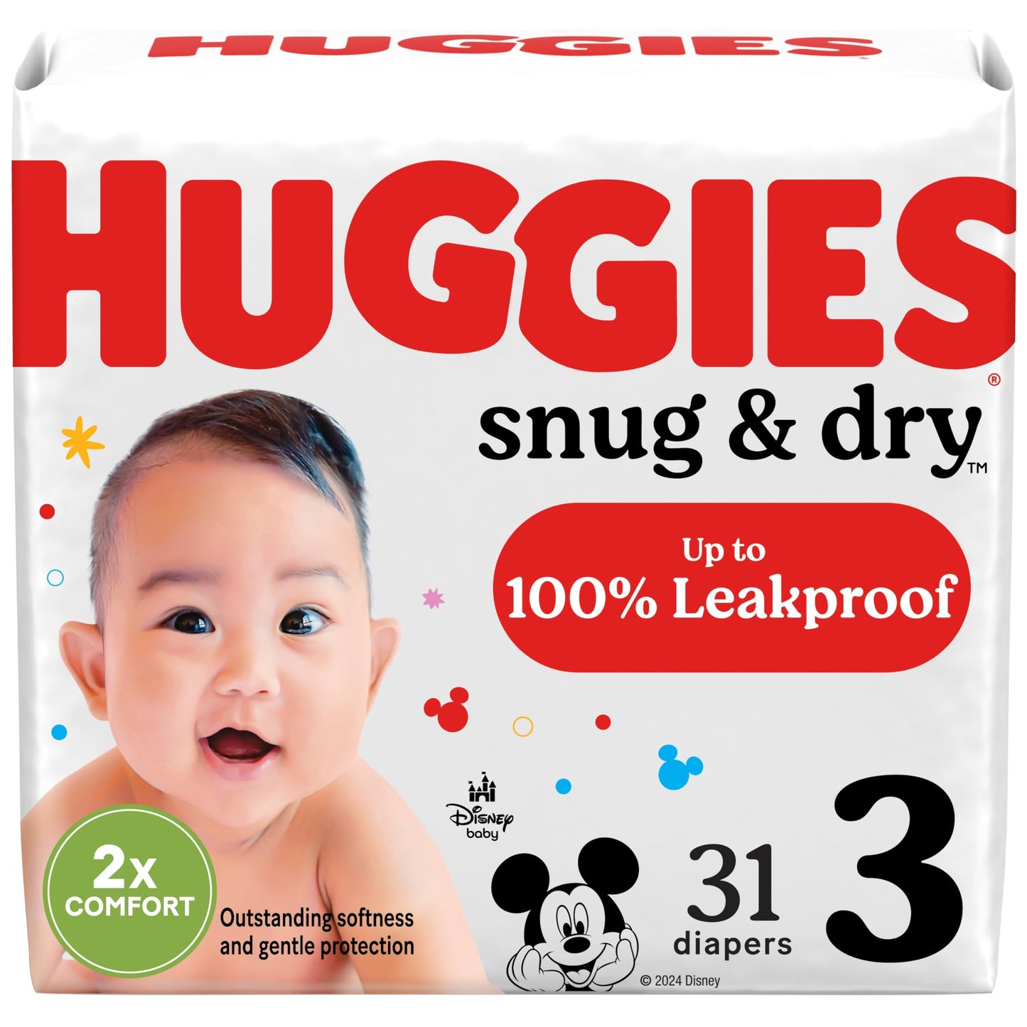 Huggies Size 1 Diapers, Snug & Dry Newborn Diapers, Size 1 (8-14 lbs), 128 Count, Packaging May Vary