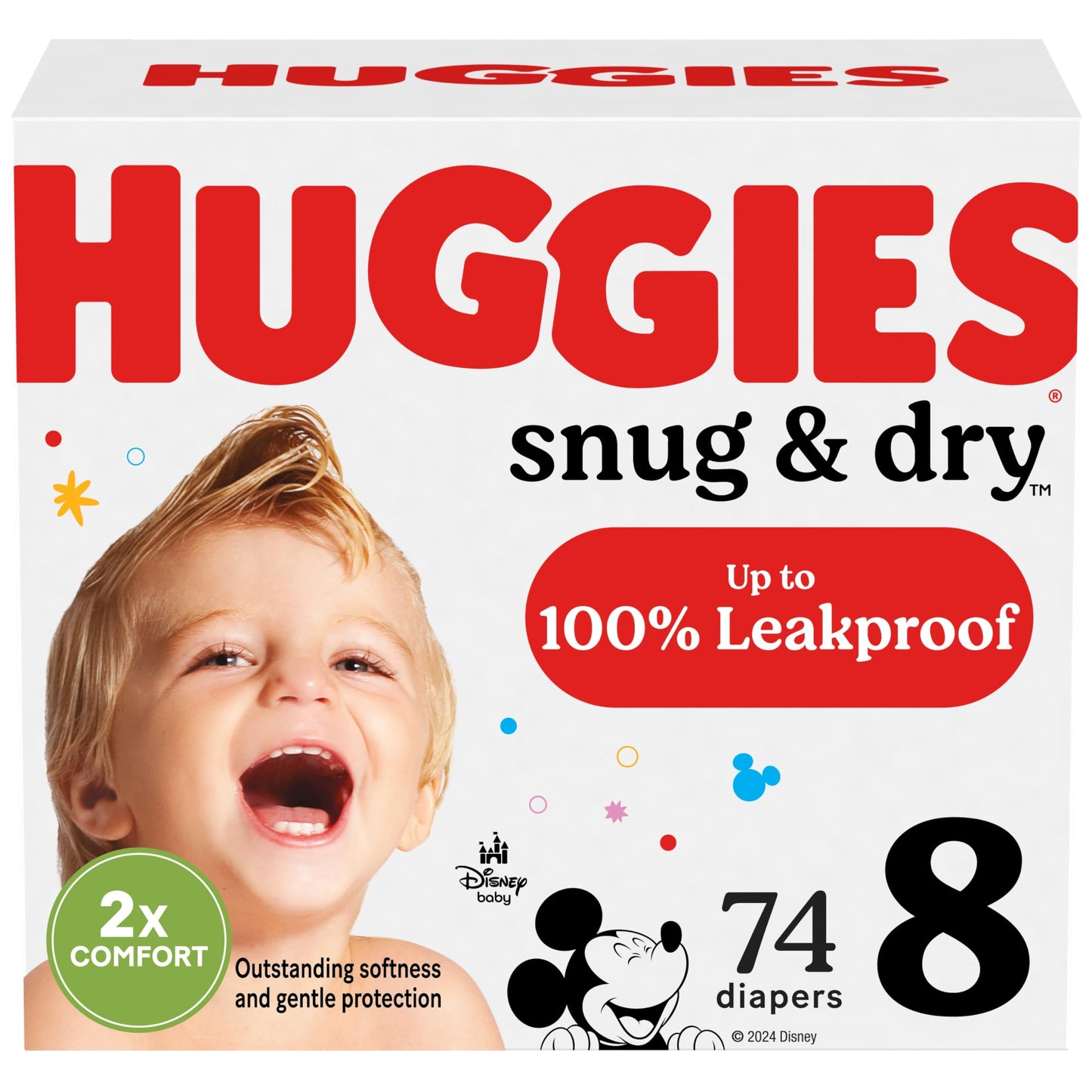 Huggies Size 1 Diapers, Snug & Dry Newborn Diapers, Size 1 (8-14 lbs), 128 Count, Packaging May Vary