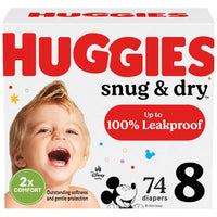 Huggies Size 1 Diapers, Snug & Dry Newborn Diapers, Size 1 (8-14 lbs), 128 Count, Packaging May Vary