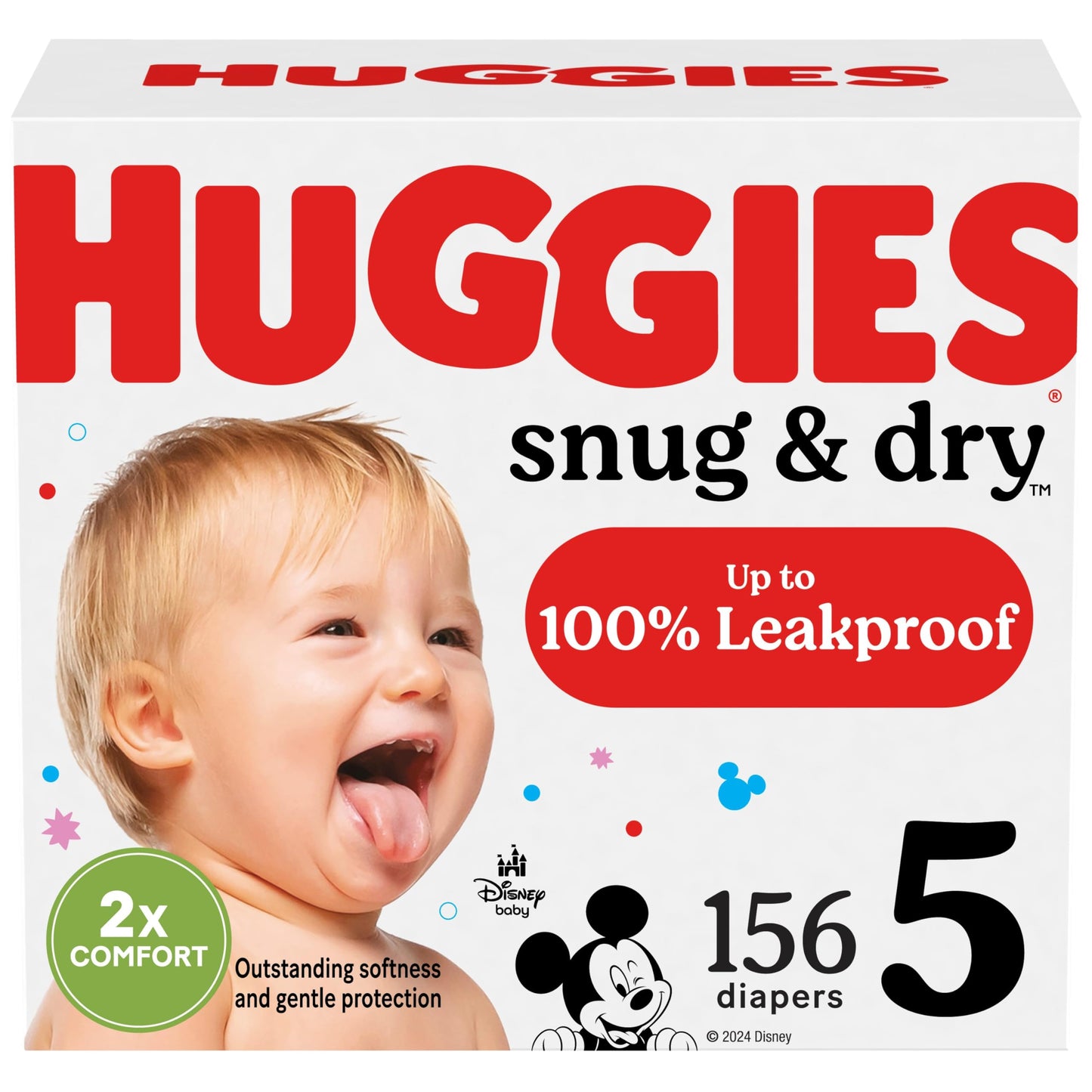 Huggies Size 1 Diapers, Snug & Dry Newborn Diapers, Size 1 (8-14 lbs), 128 Count, Packaging May Vary