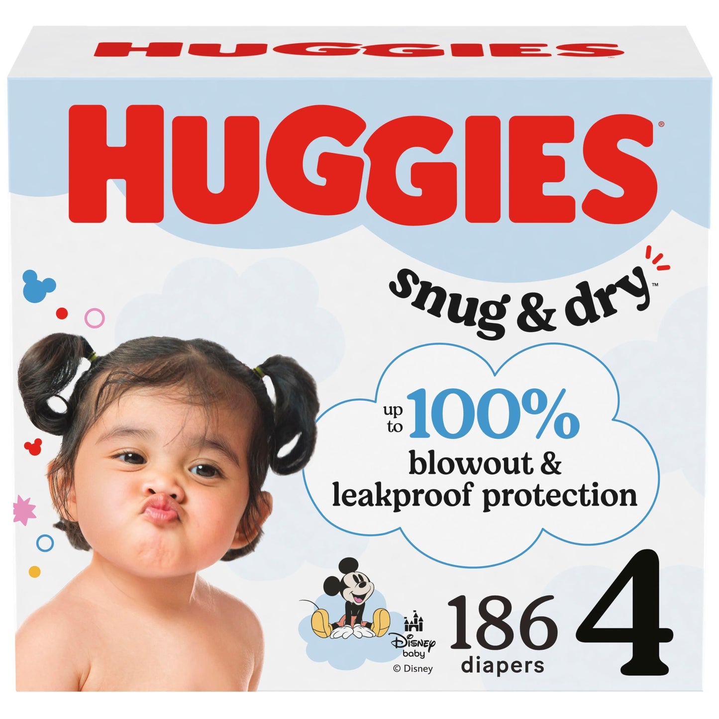 Huggies Size 1 Diapers, Snug & Dry Newborn Diapers, Size 1 (8-14 lbs), 128 Count, Packaging May Vary