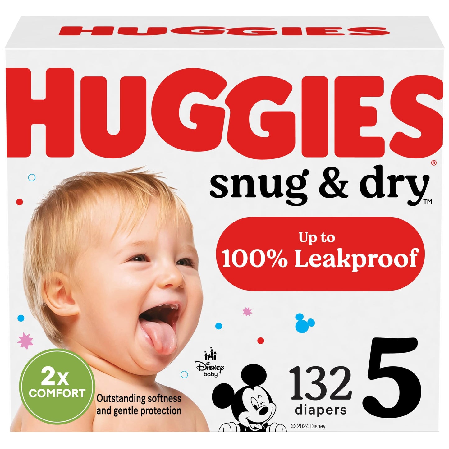 Huggies Size 1 Diapers, Snug & Dry Newborn Diapers, Size 1 (8-14 lbs), 128 Count, Packaging May Vary