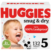 Huggies Size 1 Diapers, Snug & Dry Newborn Diapers, Size 1 (8-14 lbs), 128 Count, Packaging May Vary