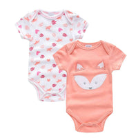 Little Gigglers World Sleeveless Cartoon Newborn Baby 2pcs Cotton Bodysuit