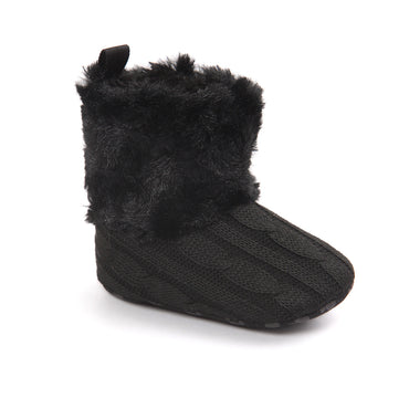 Little Gigglers World Baby Winter Fleece Fur Warm Knit Shoes