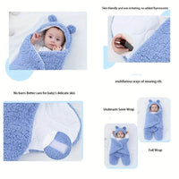 Baby Winter Swaddle Sack – Cozy Bear Sleeping Bag for Infants | Soft Cotton, Adjustable & Perfect for Cold Nights