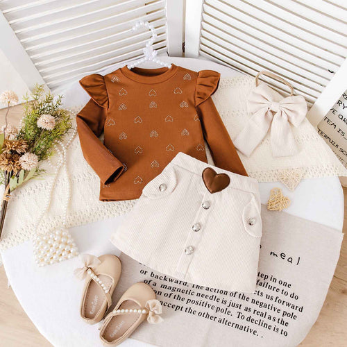 LGW Cute Printed Dress Set for Toddlers and Girls