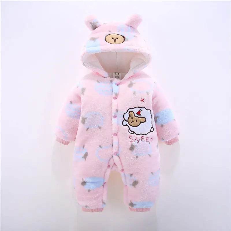 Little Gigglers World Unisex Baby Winter Thick Warm Fleece Romper
