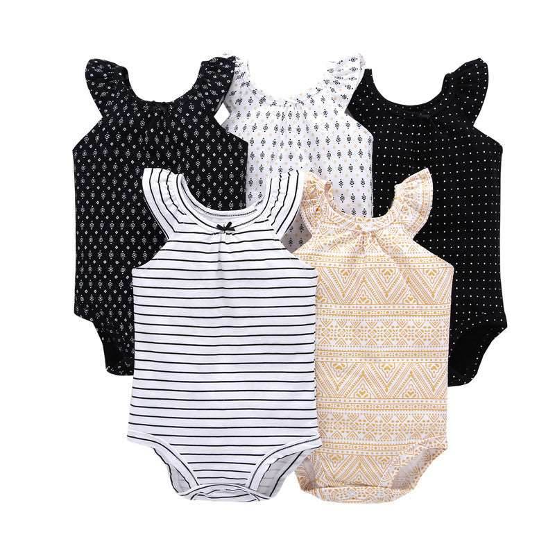 Little Gigglers World 5 pcs Summer Short-Sleeved Girls Bodysuit Set 152ce3-2.myshopify.com