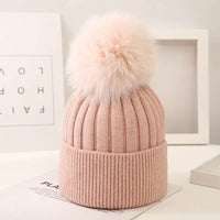 Little Gigglers World Kids Fox Fur Ball Knit Winter Hat 152ce3-2.myshopify.com